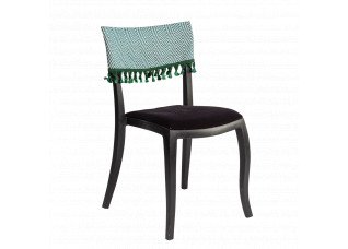 Cadeira Duomo sem Braço com encosto Zig Zag  e pingente verde